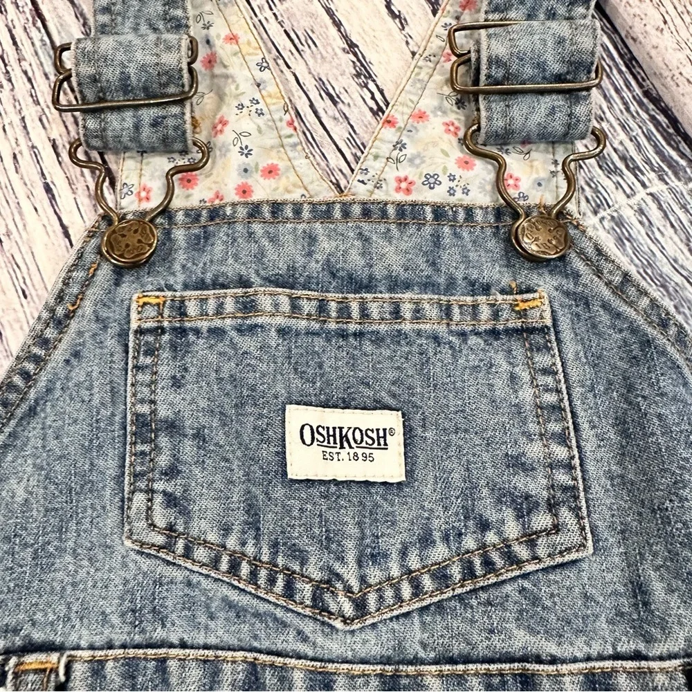 Vintage OshKosh B'gosh Patchwork Light Blue Denim Overalls